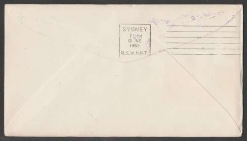 AVIATION 1963 AUSTRALIAN FLIGHT COVER QANTAS AIRLINE COCOS ISLANDS TO SYDNEY