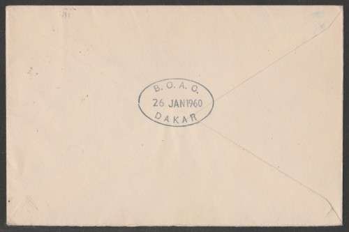 AVIATION 1960 BOAC FLIGHT COVER 1ST FLIGHT MADRID SPAIN TO DAKAR SENEGAL