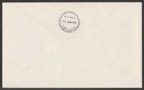 AVIATION 1976 JERSEY DEFINITIVE COM COVER FLOWN IN A VISCOUNT BY BRITISH AIRWAYS