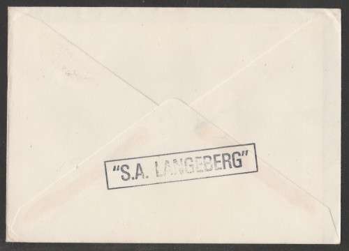 RSA 1977 MAIDEN VOYAGE SAFMARINE SA LANGEBERG COM COVER #8 PAQUEBOT BRUGGE D/S 15/9/77