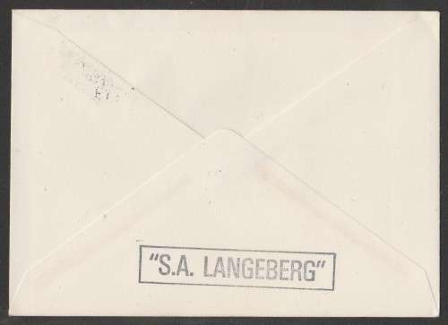 RSA 1977 MAIDEN VOYAGE SAFMARINE SA LANGEBERG COM COVER #8 PAQUEBOT HAMBURG D/S 19/9/77