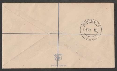 SWA 1948 SILVER WEDDING OF KING GEORGE VI PAIR ON REG ILLUSTRATED PRIVATE FDC WINDHOEK D/S