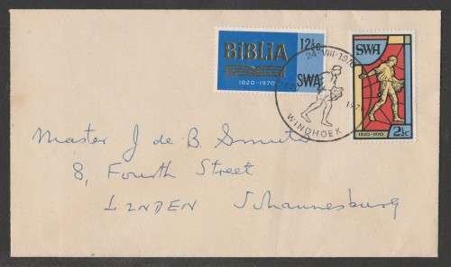 SWA 1970 SA BIBLE SOCIETY PRIVATE FDC WITH OFFICIAL WINDHOEK D/S