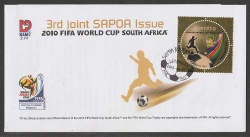NAMIBIA 2010 SAPOA JOINT ISSUE FIFA WORLD CUP OFFICIAL FDC 3.74