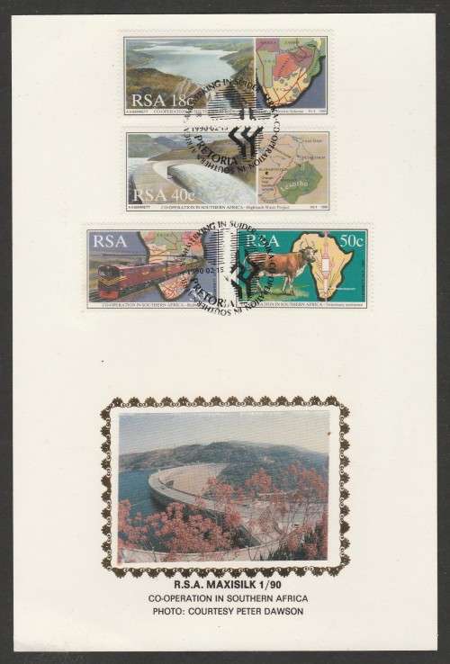 RSA 1990 CO-OPERATION IN SOUTHERN AFRICA LIMITED EDITION MAXISILK CARD # 1/90