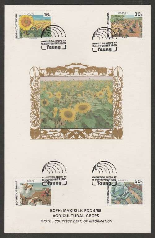 BOP 1988 AGRICULTURAL CROPS LIMITED EDITION MAXISILK CARD # 4/88