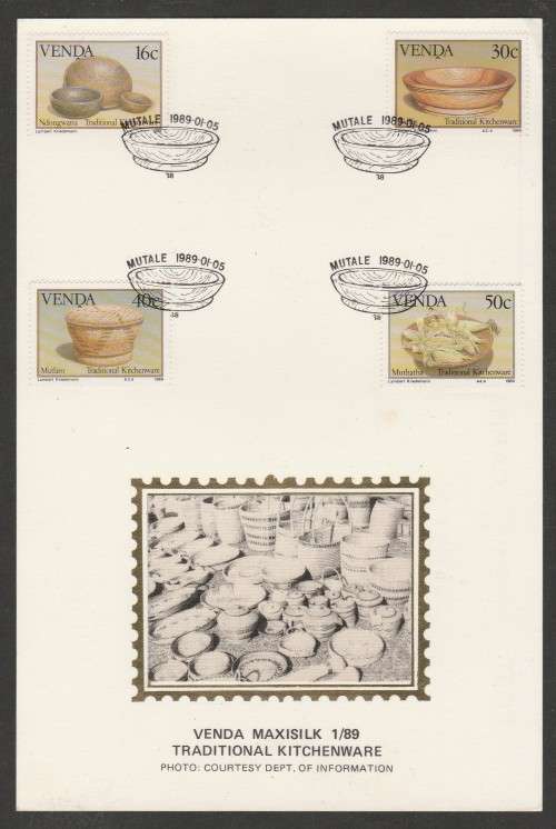 VENDA 1989 TRADITIONAL KITCHENWARE LIMITED EDITION MAXISILK CARD # 1/89 MONOCHROME PROOF