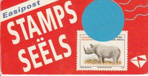 RSA 1993 RHINO BOOKLET WITH BLUE STICKER BY PBF UNIVERSAL FLAP 93/3 LATIN FULLY PERFED