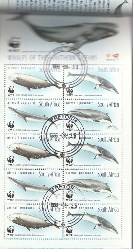 RSA 1999 WHALES SOUVENIR CTO BOOKLET PRETORIA D/S