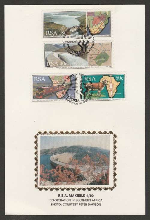 RSA 1990 CO-OPERATION IN SOUTHERN AFRICA LIMITED EDITION MAXISILK CARD # 1/90