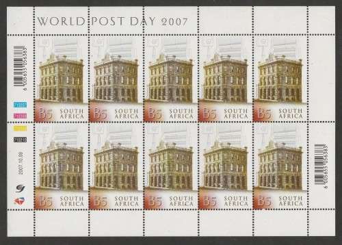 RSA 2007 WORLD POST DAY B5 MNH FULL SHEET OF 10