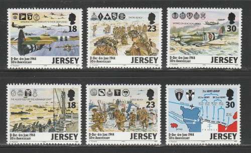 THEMATIC AIRCRAFT - JERSEY 1994 D-DAY 50TH ANNIV SET OF 6 MNH SINGLES
