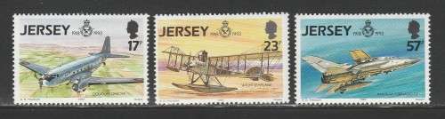 THEMATIC AIRCRAFT - JERSEY 1993 AIRCRAFT SET OF 3 MNH SINGLES