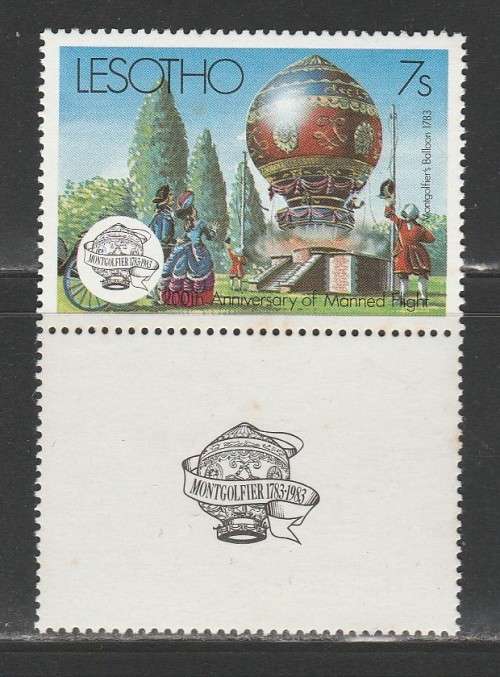 THEMATIC AIRCRAFT - 200TH ANNIV MANNED FLIGHT MNH MARGINAL SINGLE