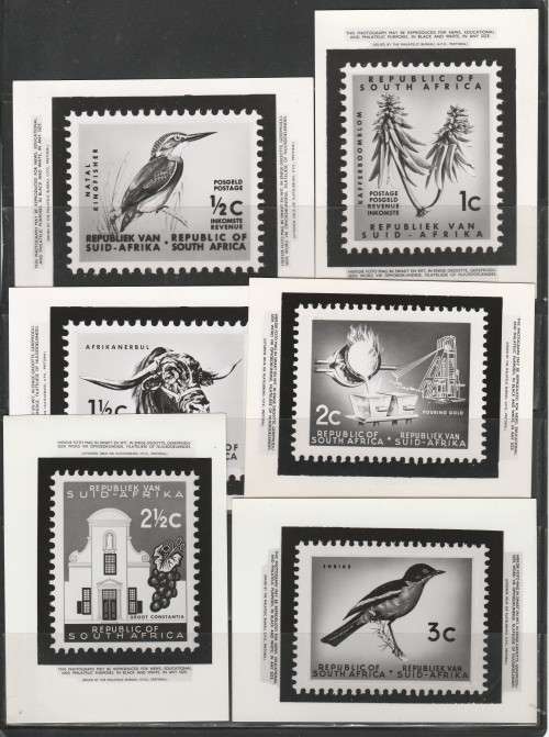RSA 1961 1ST DEFINITIVE SET OF 13 PHOTOGRAPHIC MEDIA/PUBLICITY RELEASES