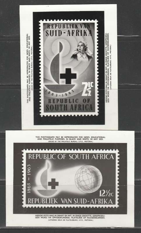 RSA 1963 CENTENARY RED CROSS SET OF 2 PHOTOGRAPHIC MEDIA/PUBLICITY RELEASES