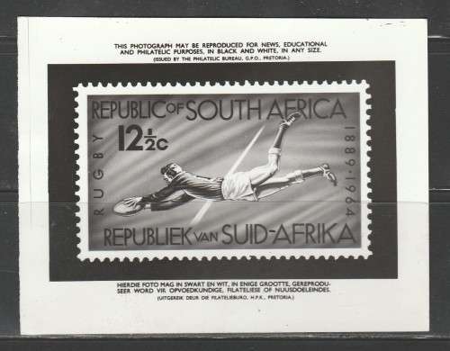 RSA 1964 SA RUGBY BOARD 12and1/2c PHOTOGRAPHIC MEDIA/PUBLICITY RELEASE
