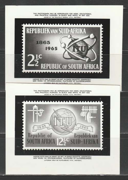 RSA 1965 ITU CENTENARY SET OF 2 PHOTOGRAPHIC MEDIA/PUBLICITY RELEASES