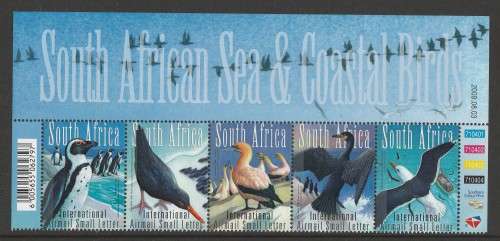 RSA 2009 SEA AND COASTAL BIRDS MNH CONTROL STRIP OF 5