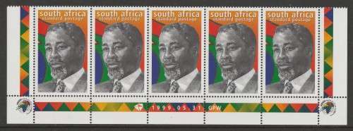 RSA 1999 PRESIDENT MBEKI MNH CONTROL STRIP OF 5