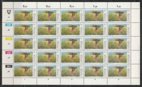 VENDA 1982 SISAL CULTIVATION SET OF 4 MNH FULL SHEETS OF 25