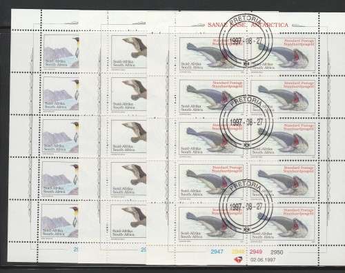 RSA 1997 ADDITIONAL DEFINITIVE SET OF 3 USED (CTO) FULL SHEETS OF 10