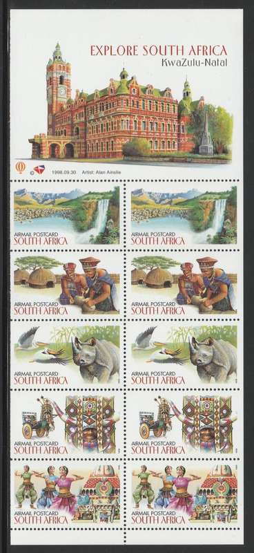 RSA 1998 EXPLORE SA KWAZULU NATAL MNH BOOKLET PANE