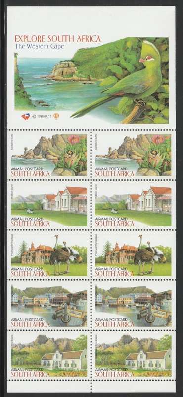 RSA 1998 EXPLORE SA WESTERN CAPE MNH BOOKLET PANE