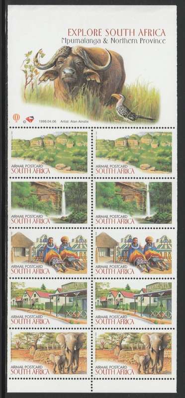 RSA 1998 EXPLORE SA MPUMALANGE AND NORTHERN PROVINCE MNH BOOKLET PANE