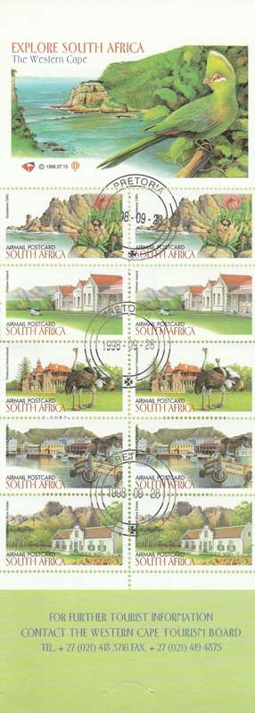 RSA 1998 EXPLORE WESTERN CAPE CTO BOOKLET PRETORIA 28/9/98 D/S