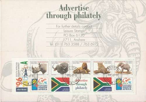RSA 1996 BIG 5 DURBAN INDABA CTO BOOKLET PRETORIA 11/11/96 D/S