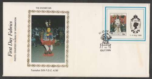 TRANSKEI 1990 DIVINER M/S SILK FDC 4/90