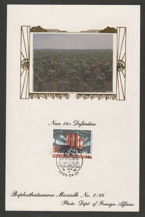 BOP 1986 14c DEFINITIVE LIMITED EDITION MAXISILK CARD #2/86