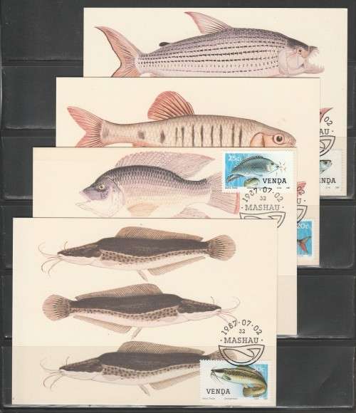 VENDA 1987 FRESHWATER FISH SET OF 4 MAXI CARDS