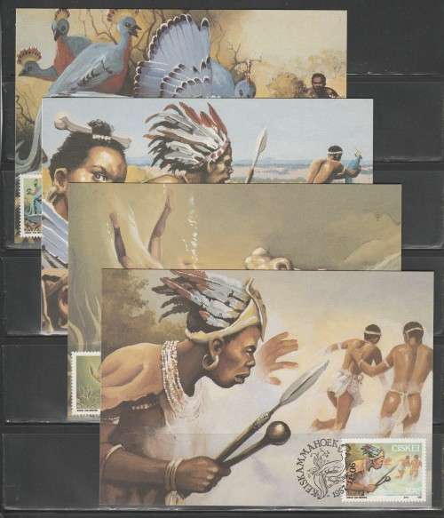 CISKEI 1987 FOLKLORE SET OF 4 MAXI CARDS