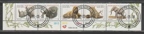 RSA 1996 6TH DEFINITIVE BIG 5 CTO CONTROL STRIP OF 5