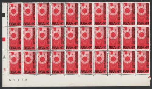 RSA 1974 BROADCASTING 4c MNH EXTENDED CONTROL BLOCK OF 30