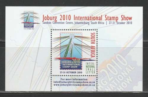 RSA 2010 JHB INTERNATIONAL STAMP SHOW MNH MINIATURE SHEET