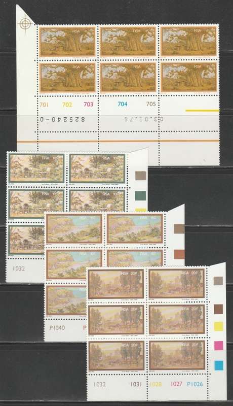 RSA 1976 ERICH MAYER SET OF 4 MNH CONTROL BLOCKS OF 6