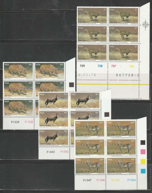 RSA 1976 NATURE CONSERVATION SET OF 4 MNH CONTROL BLOCKS OF 6