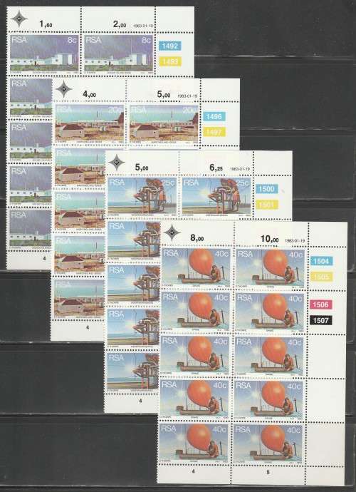 RSA 1983 WEATHER STATIONS SET OF 4 MNH EXTENDED CONTROL BLOCKS OF 10