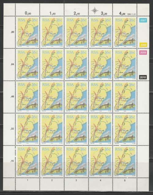 RSA 1988 GREAT TREK 16c MNH FULL SHEET OF 25