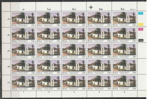 RSA 1986 RESTORATION 14c MNH FULL SHEET OF 25