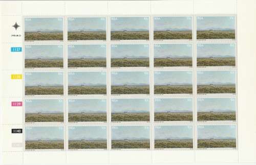 RSA 1978 VOLSCHENK 10c MNH FULL SHEET OF 25 IMPERF RIGHT MARGIN