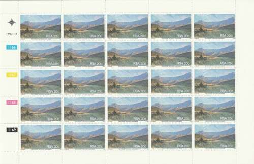 RSA 1978 TOURISM 20c MNH FULL SHEET OF 25 IMPERF RIGHT MARGIN