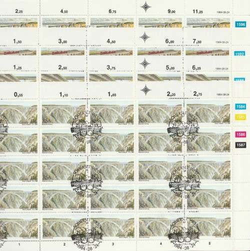 RSA 1984 BRIDGES SET OF 4 CTO FULL SHEETS OF 25