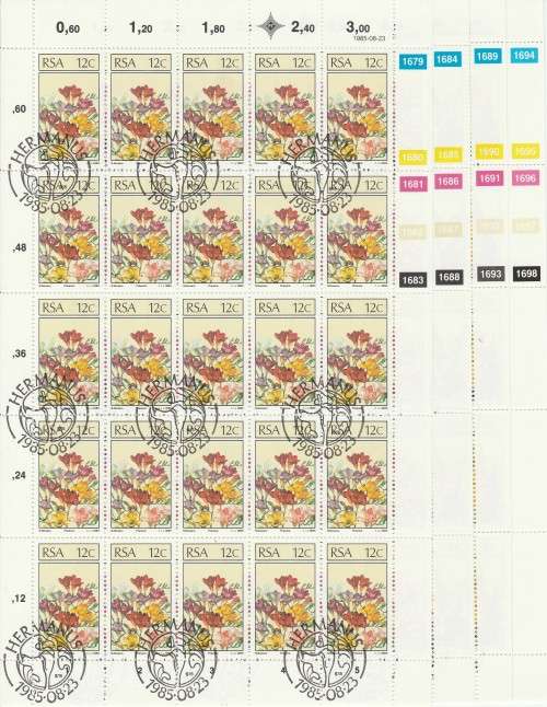 RSA 1985 FLORAL EMIGRANTS SET OF 4 CTO FULL SHEETS OF 25