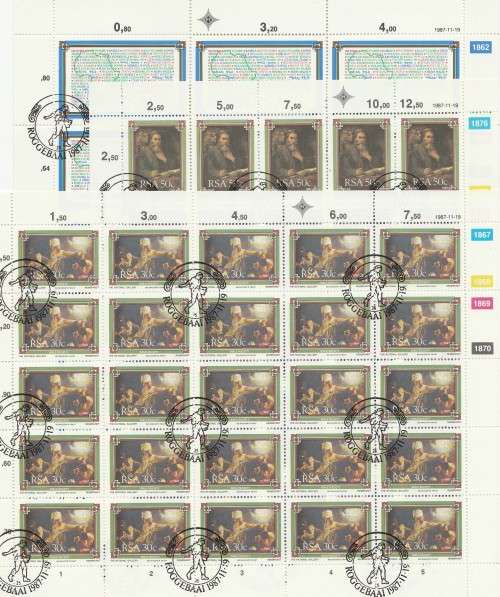 RSA 1987 BIBLE SOCIETY SET OF 3 CTO FULL SHEETS OF 25