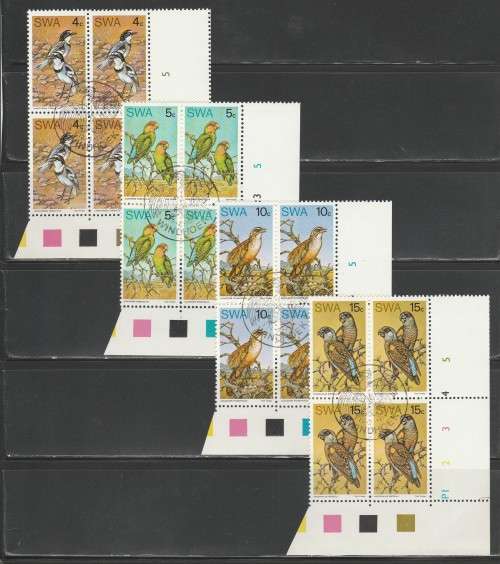 SWA 1974 RARE BIRDS SET OF 4 CTO CONTROL BLOCKS OF 4