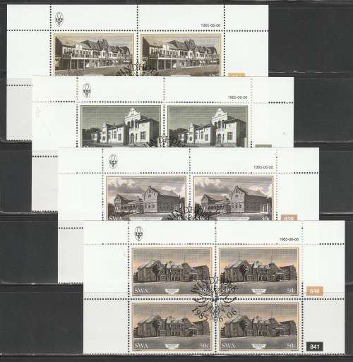 SWA 1985 WINDHOEK BUILDINGS SET OF 4 CTO CONTROL BLOCKS OF 4
